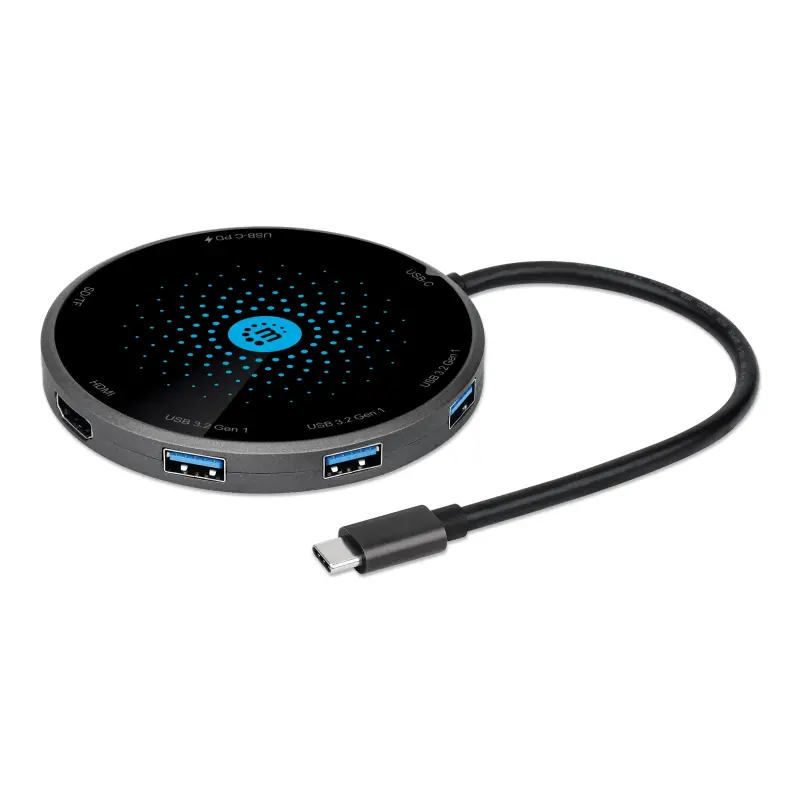 Station d&rsquo;accueil USB-C 8 en 1 avec chargeur sans fil Manhattan – Type C