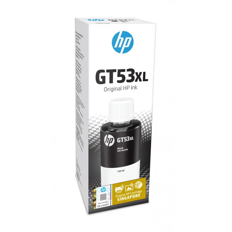 Bouteille d&rsquo;encre Original Authentique HP GT53XL / 135 ml / Noir