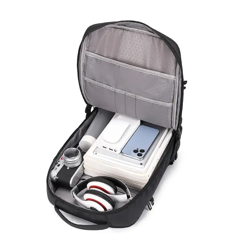 SAC A DOS POUR PC PORTABLE 15.6&Prime; AVEC étanche + PORT USB + ANTICHOC NOIR