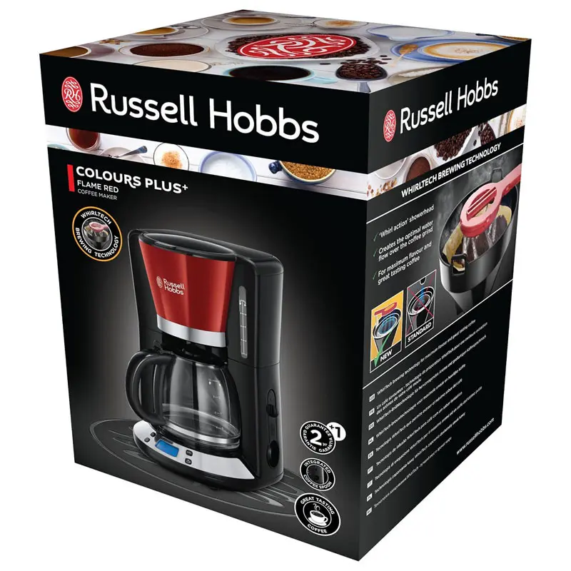 Cafetière Colours plus RUSSEL HOBBS 1.25 Litre / RED / 24031-56