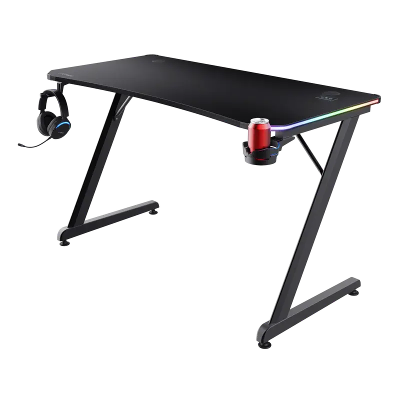 Bureau de Gaming Luminus RGB Trust GXT 709 / Noir