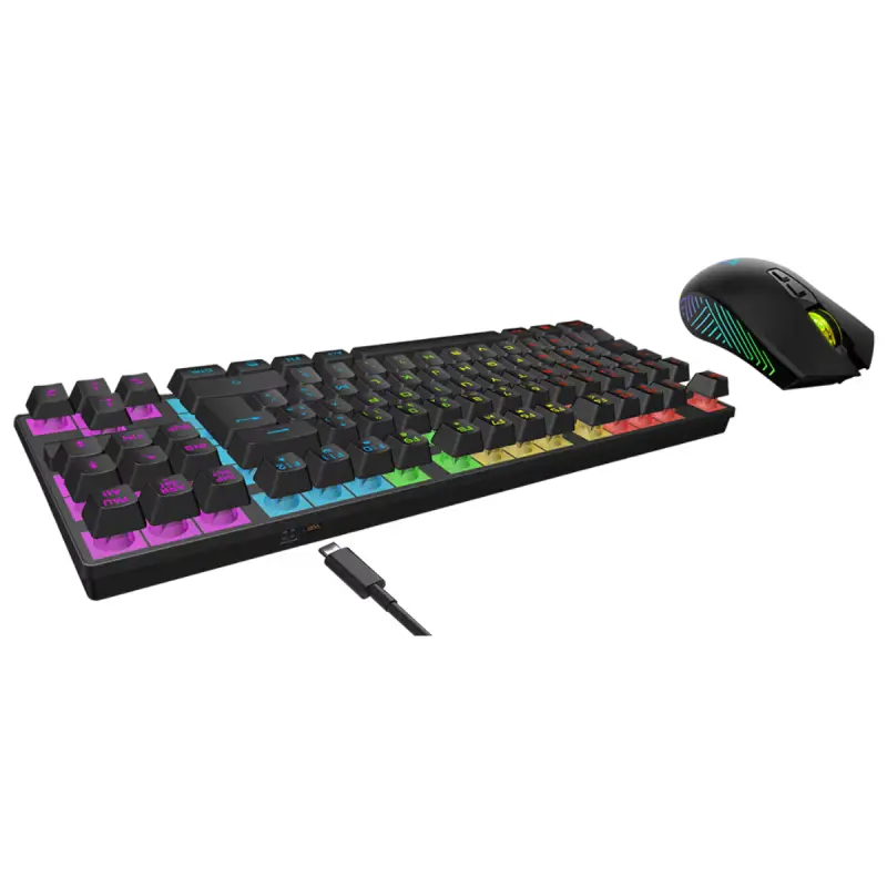 Ensemble Clavier et Souris Gaming Sans Fil Akuma Sentai C03wl / USB / Noir