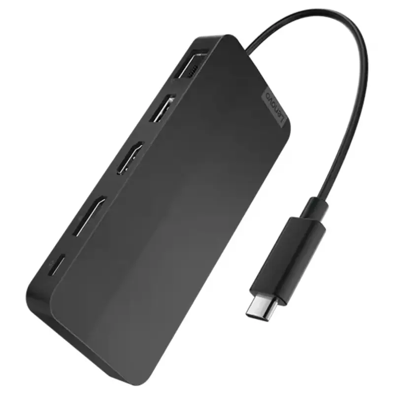 Station d’accueil Lenovo USB-C pour deux écrans avec adaptateur / 100 W / Noir