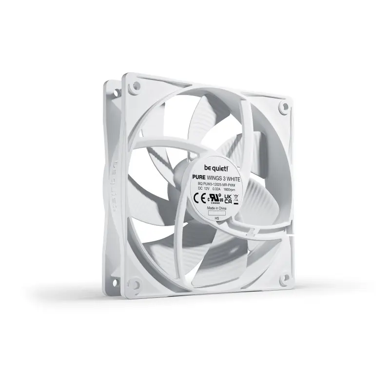 Ventilateur de boitier be quiet! Pure Wings 3 PWM – 12cm (Blanc)