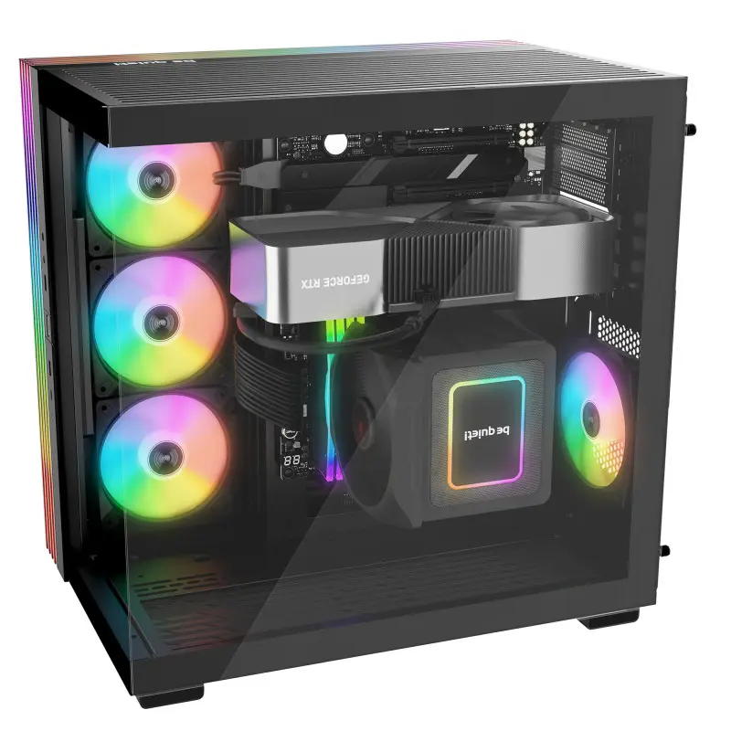 Boîtier Gaming Moyen Tour be quiet! Light Base 600 LX / ATX RGB / Avec Panneaux Vitrés / Noir