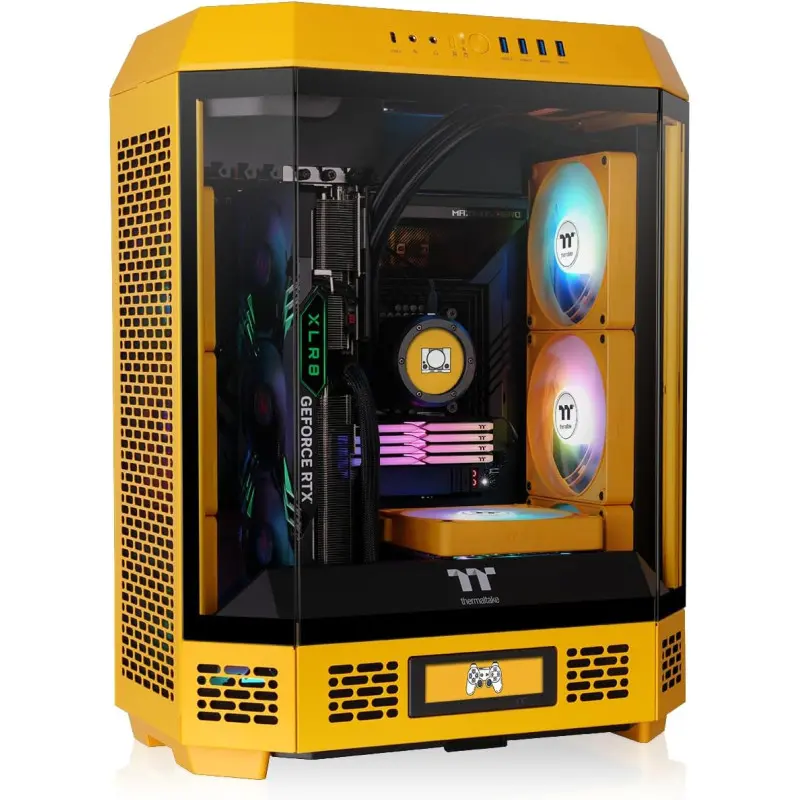 Boîtier Moyen Tour ATX Thermaltake The Tower 600 avec panneaux vitrés Jaune