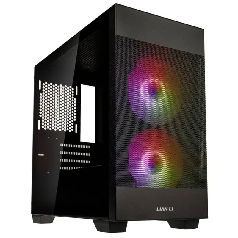 Boîtier Gaming Moyen Tour Lian-Li Lancool 205M Mesh / Micro-ATX / RGB / Avec Panneau Vitré / Noir