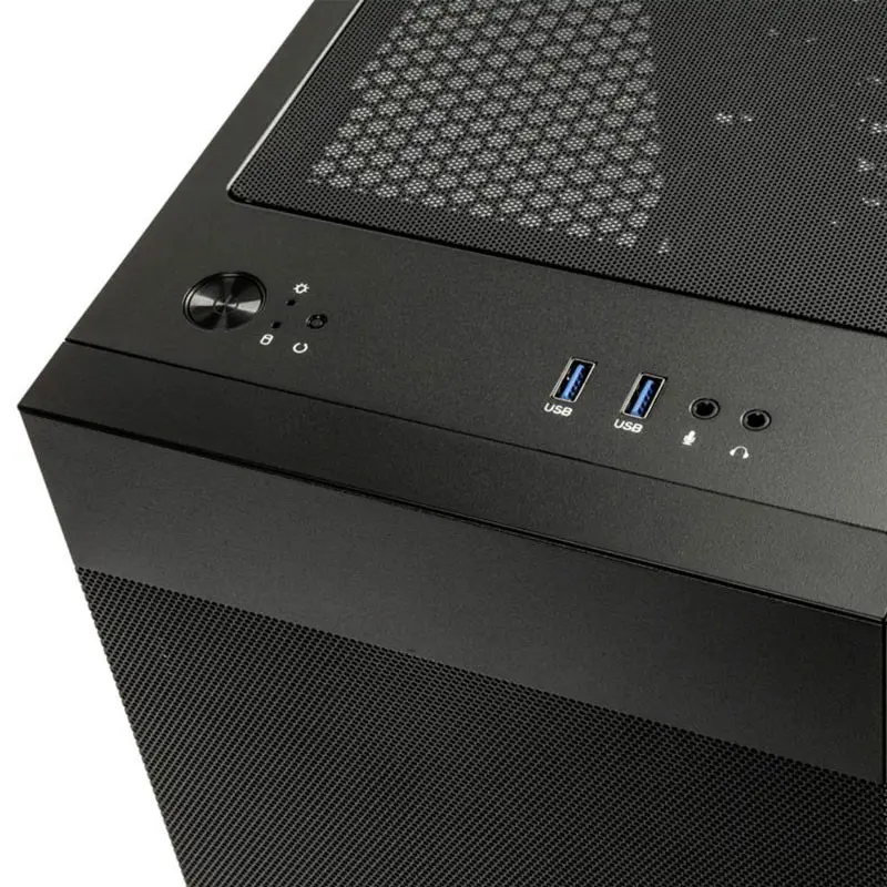 Boîtier Gaming Moyen Tour Lian-Li Lancool 205M Mesh / Micro-ATX / RGB / Avec Panneau Vitré / Noir