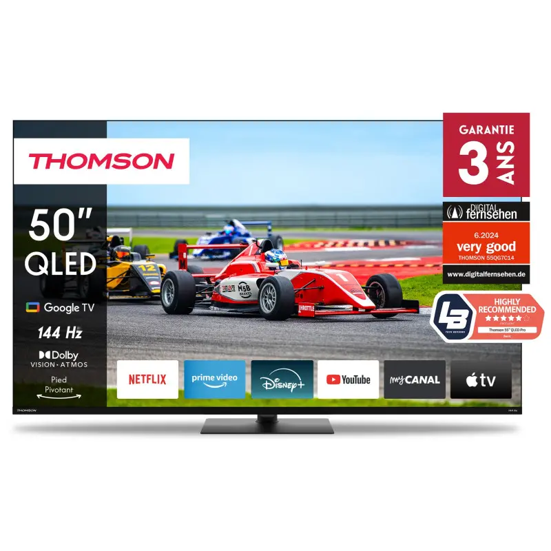 TV Thomson Google TV 50&Prime; QLED Pro 144 Hz avec Récepteur Intégré