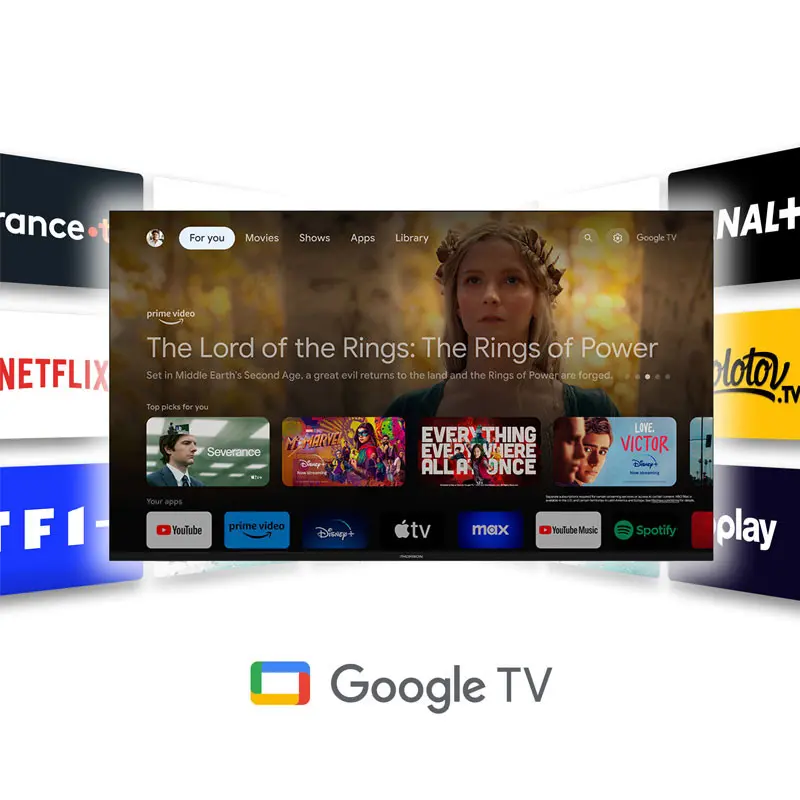 TV Thomson 55&Prime; QLED Google TV avec Récepteur intégré