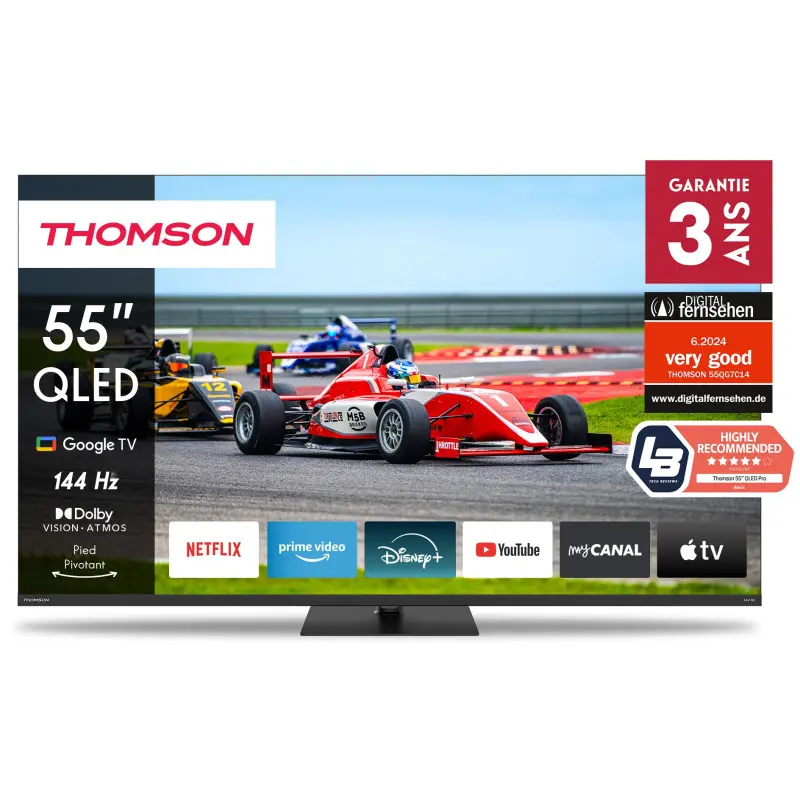 TV Thomson Google TV 55&Prime; QLED Pro 144 Hz avec Récepteur Intégré