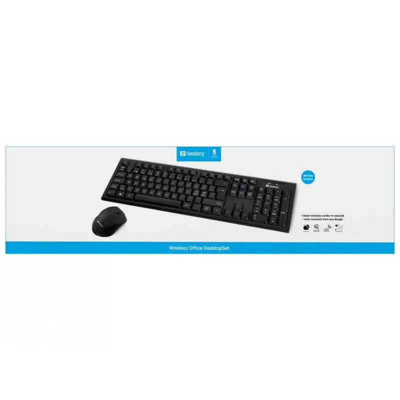 Ensemble Clavier et Souris Sans Fil SANDBERG 631-20 / Noir