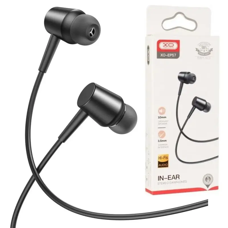 Écouteurs filaires XO EP57 jack 3,5 mm noir