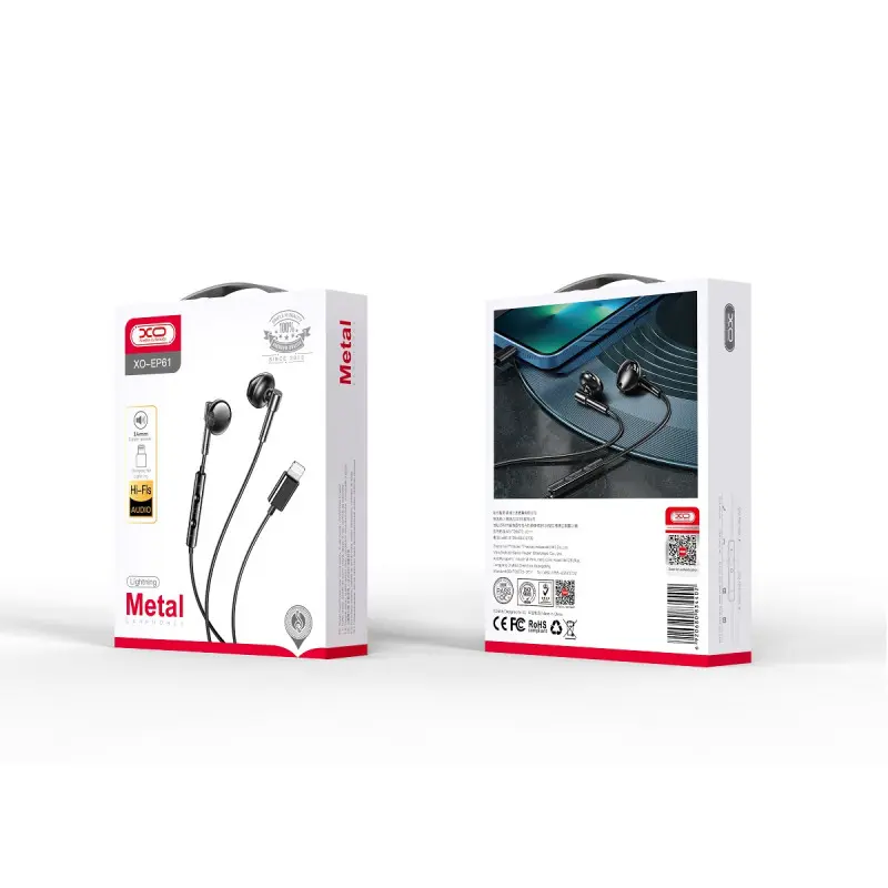 Écouteurs filaires XO EP61 Lightning noir