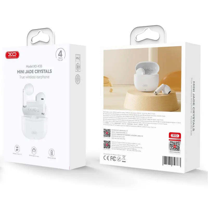 Écouteurs Bluetooth XO X33 TWS blanc