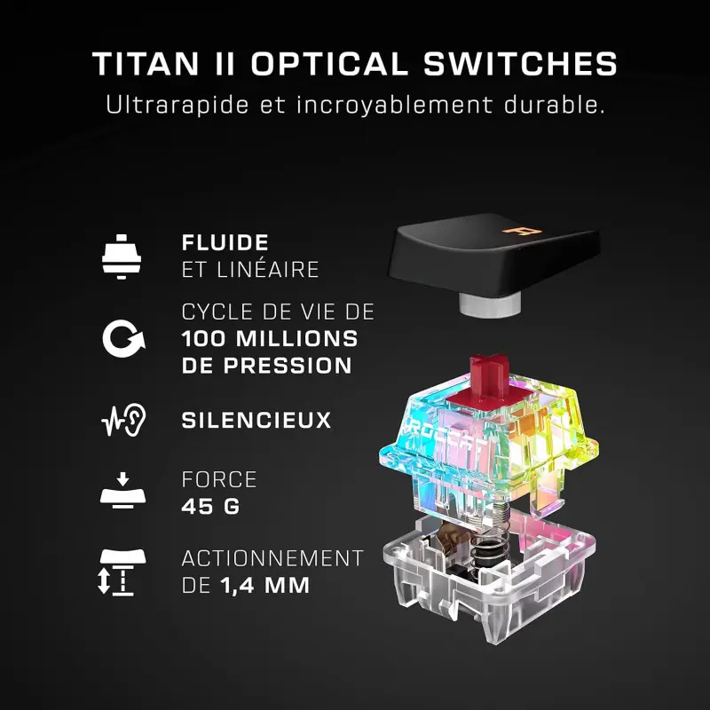 Clavier sans fil gaming mécanique AZERTY – Turtle Beach – Vulcan II Mini