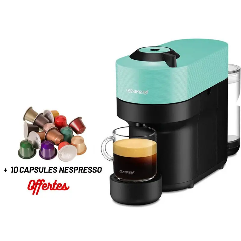 Machine à Café NESPRESSO Vertuo Pop 0.6 Litre / 1300 W / Bleu Aqua