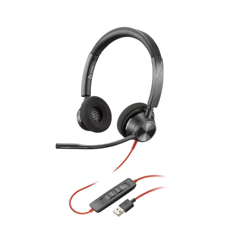 MICRO CASQUE FILAIRE HP POLY BLACKWIRE 3320 / NOIR