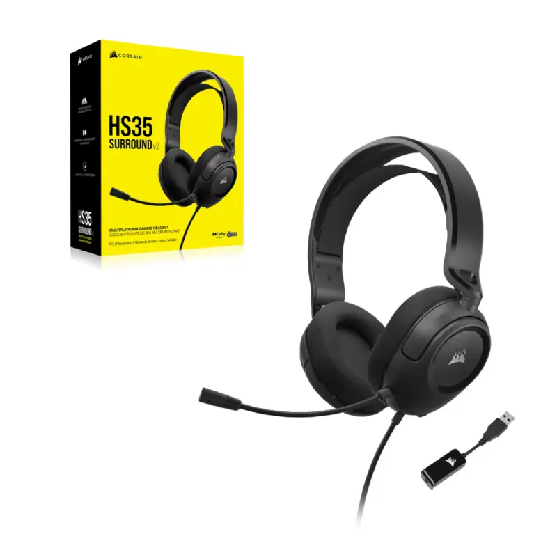 Casque Gaming Filaire CORSAIR HS35 SURROUND v2 / Noir
