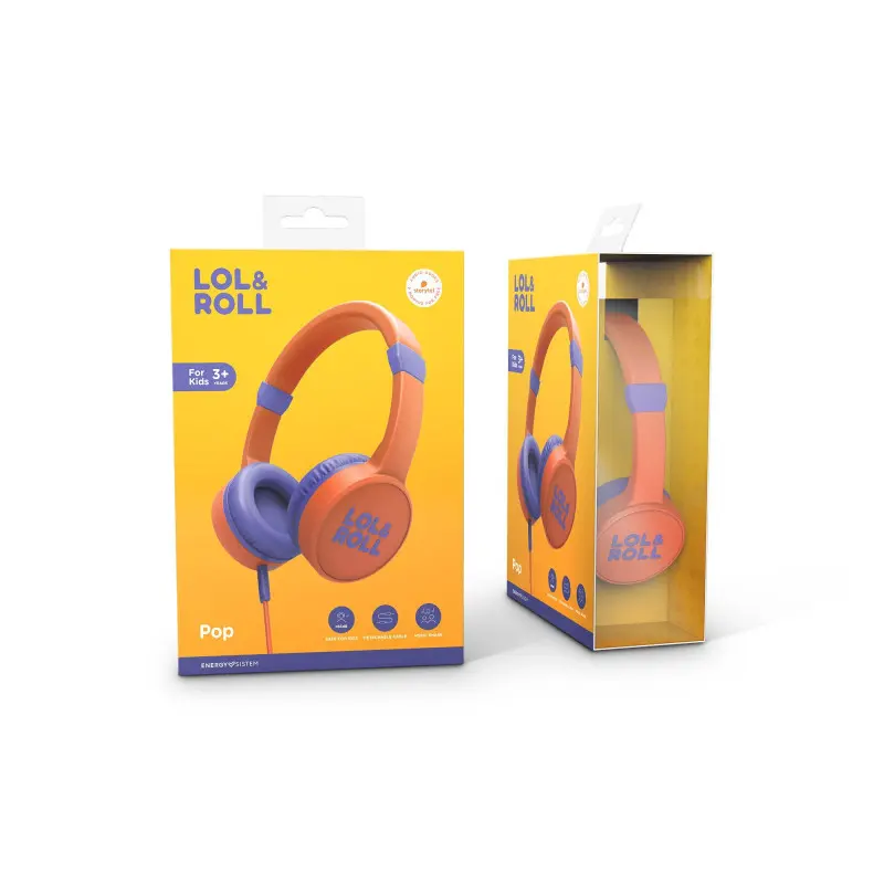 CASQUE FILAIRE ENERGY SISTEM LOL&ROLL POP POUR ENFANT / ORANGE