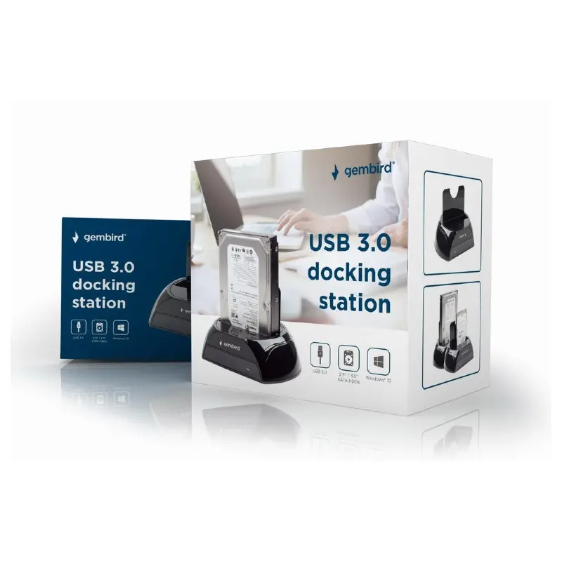 Station d&rsquo;accueil GEMBIRD pour disque dur SATA & Norme USB 3.0 / noir