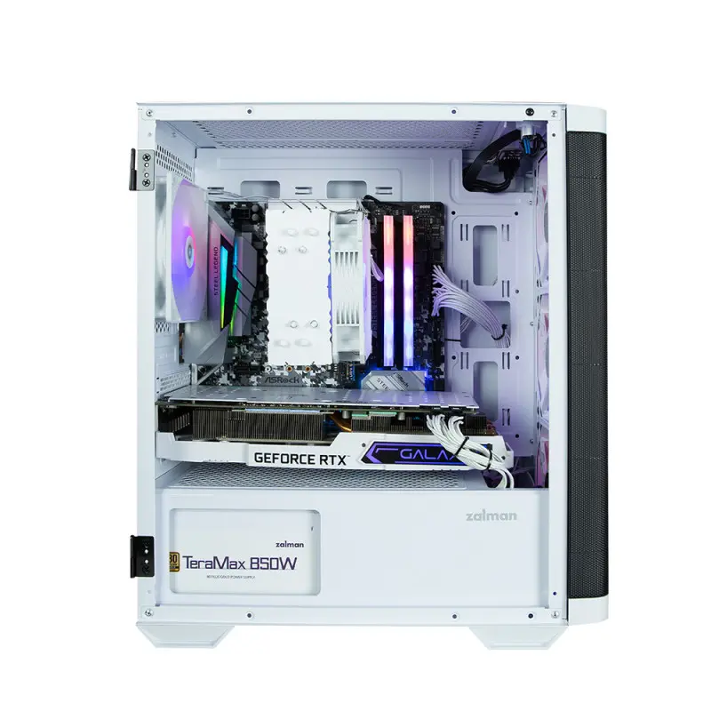 Boîtier Gaming Mini Tour Zalman M4 Micro ATX / RGB / Avec panneau vitré / Blanc