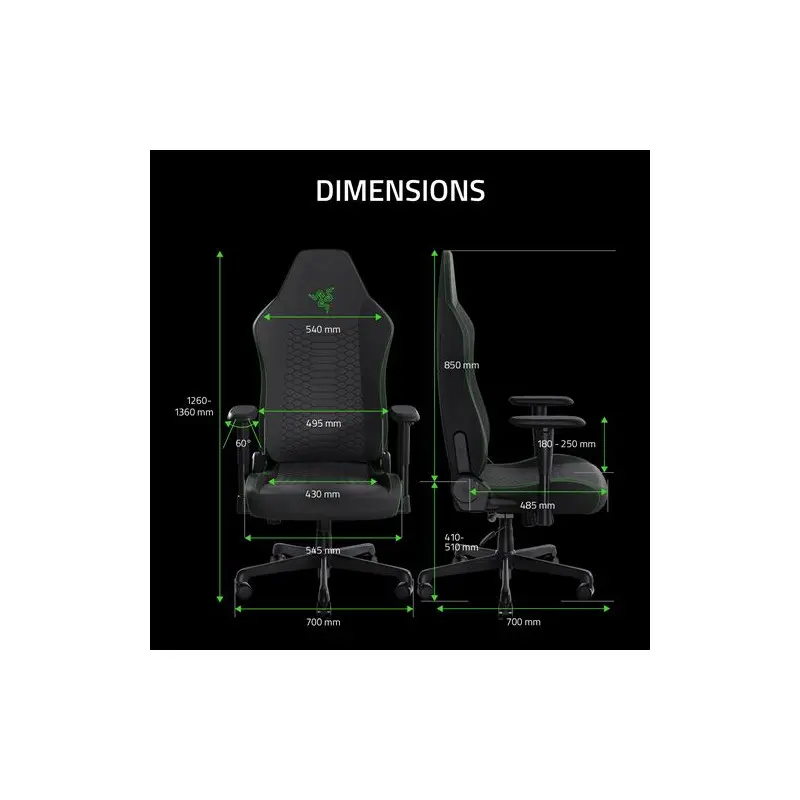 Chaise gaming RAZER ISKUR V2 X RZ38-05310100-R3G1 / NOIR