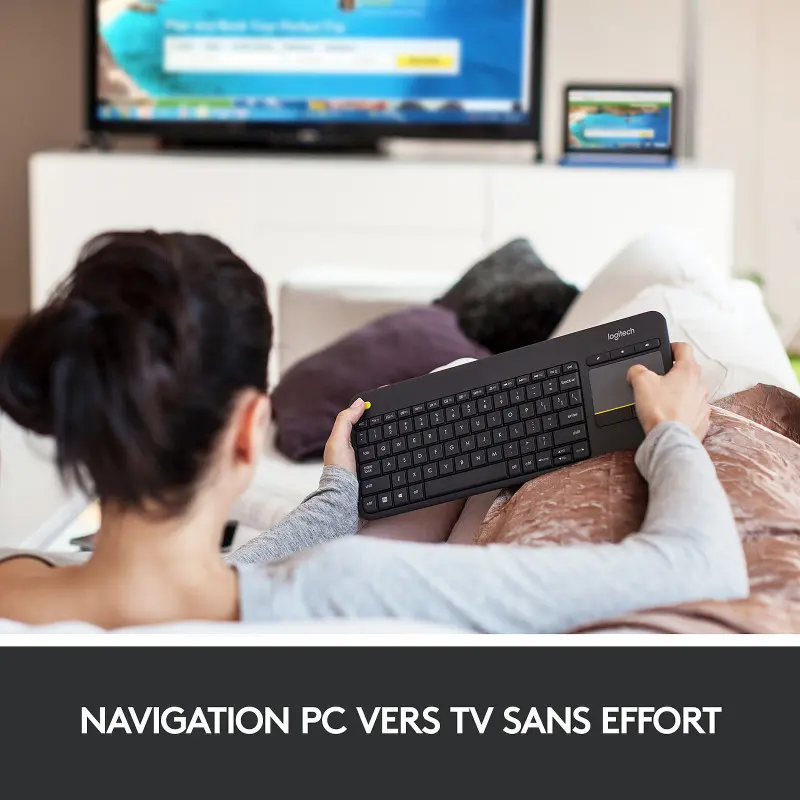 Clavier sans fil Logitech Wireless Touch Keyboard K400 Plus / Noir