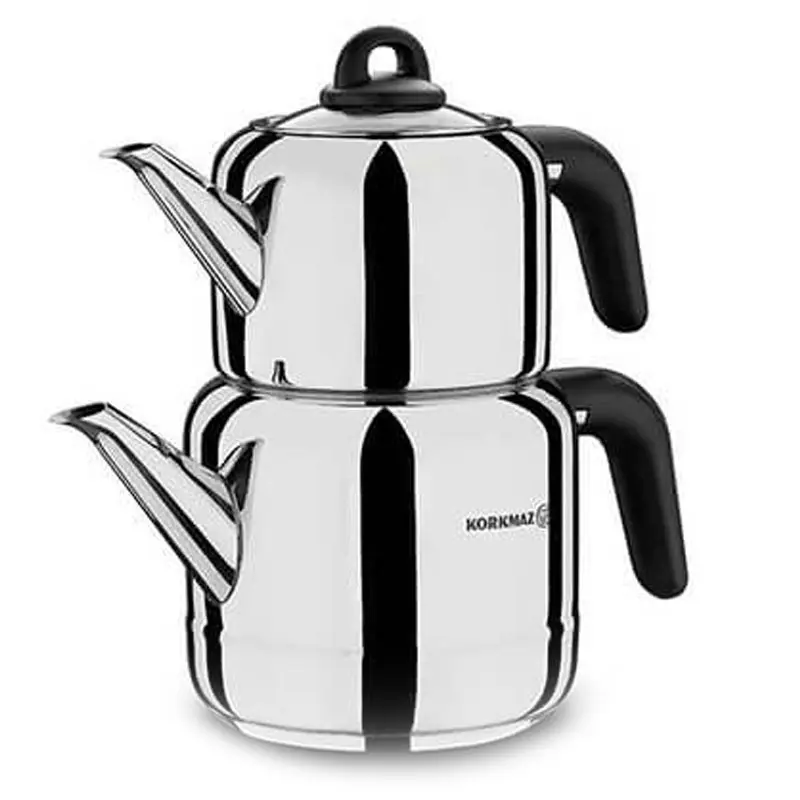 Théière KORKMAZ HERA 1.9 Litres / inox et Noir / A048-03