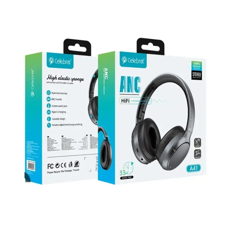 Casque Sans Fil Bluetooth Célébrate A41 ANC 33H / Noir