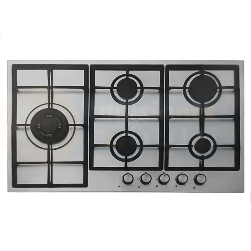 PLAQUE ENCASTRABLE PREMIUM 5 FEUX 90 CM INOX / avec sécurité Thermocouple