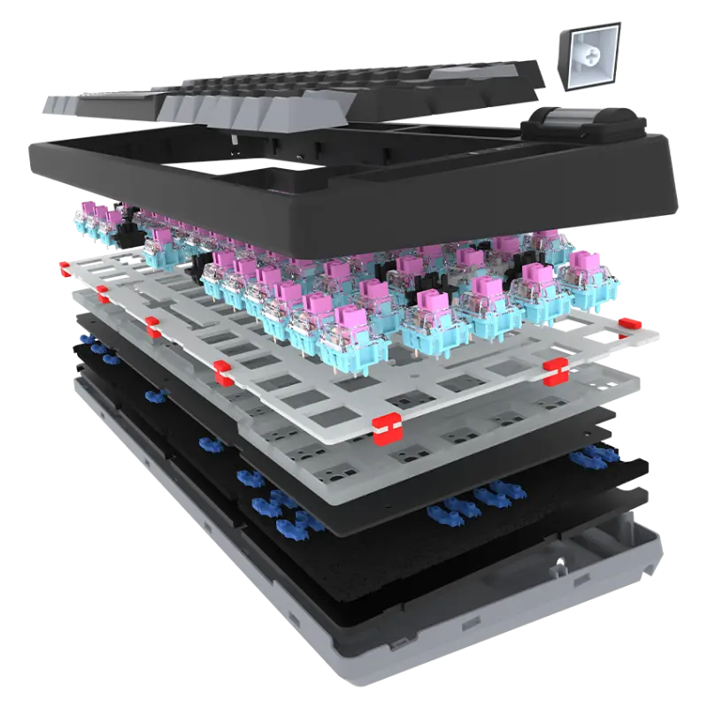 Clavier Gaming Filaire Mécanique AQYRIS ADARA MINI / 100% Anti-Ghosting / RGB / USB-C / Noir