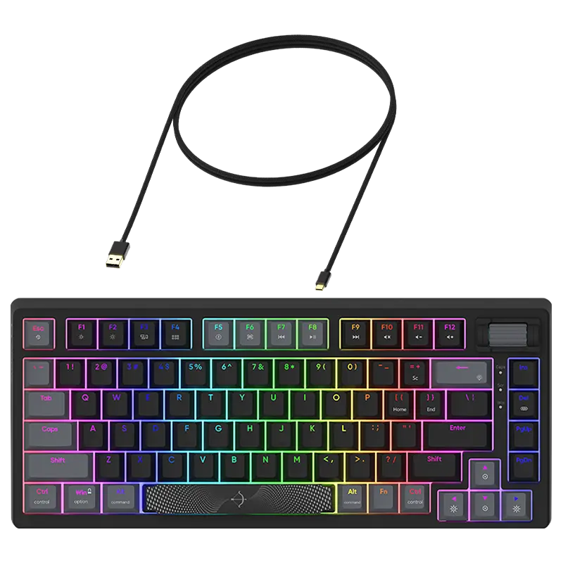 Clavier Gaming Filaire Mécanique AQYRIS ADARA MINI LE / 100% Anti-Ghosting / RGB / USB-C / Noir