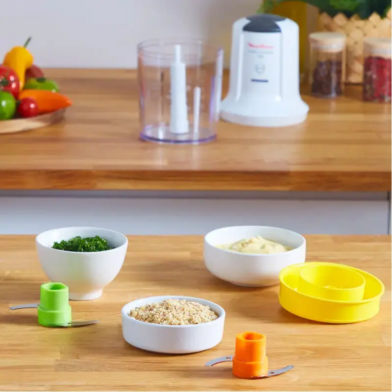 Mini Hachoir Moulinex 6EN1 / 500W / Blanc