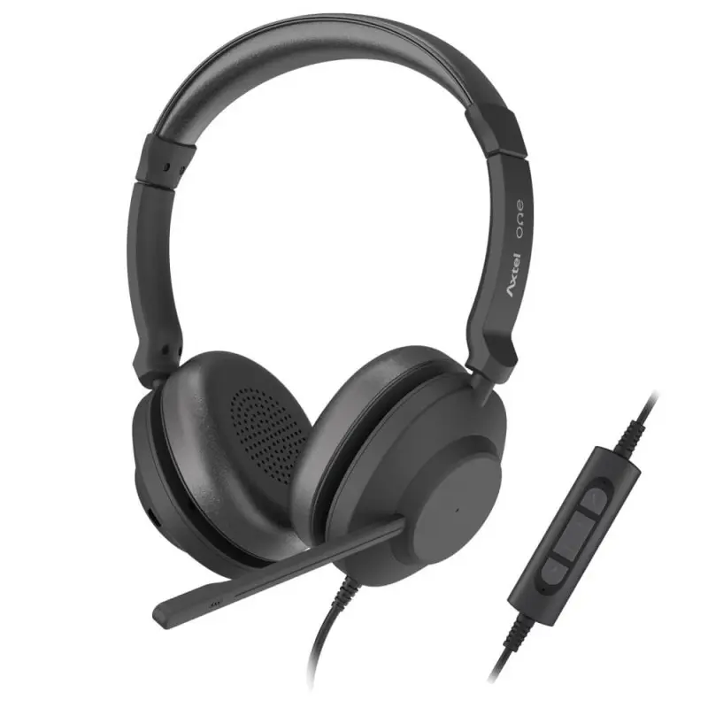 Micro-Casque Filaire AXTEL ONE DUO / USB / Noir
