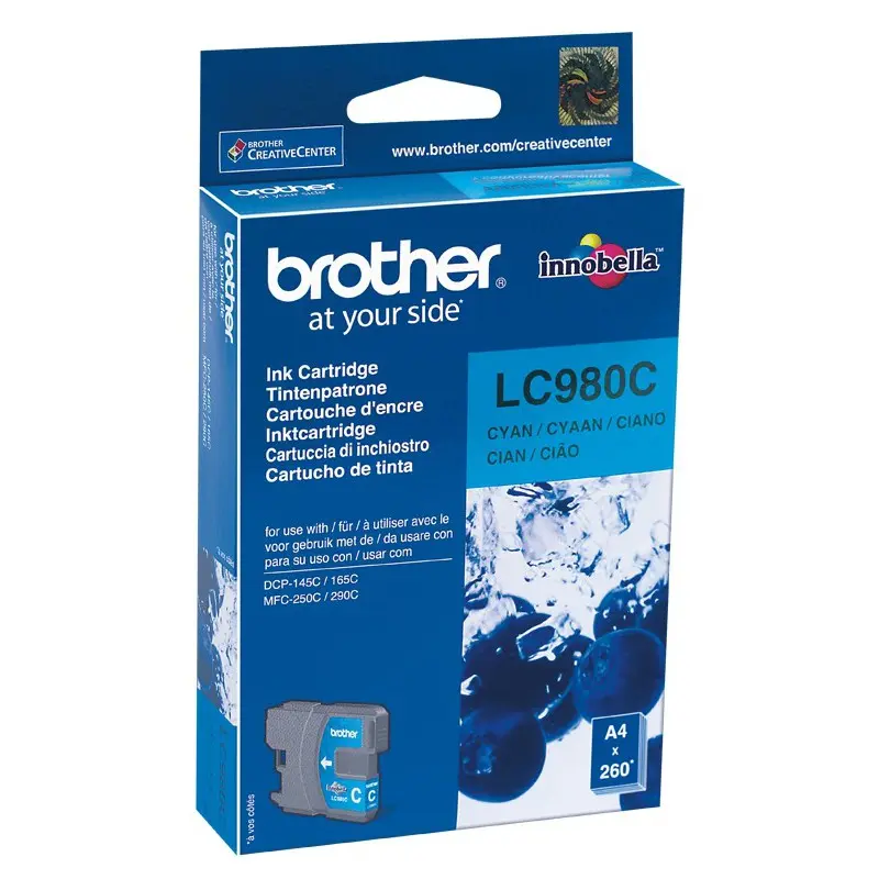 Cartouche Jet d&rsquo;encre Originale Brother LC980C / Cyan