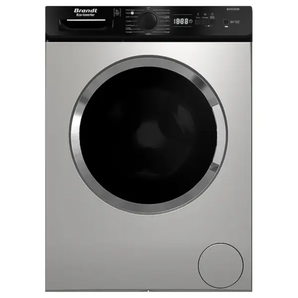 Machine à Laver Frontale BRANDT BLF942QSBL / Inverter / 9 Kg / 1400Tr / Silver