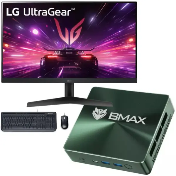 Mini Pc de bureau BMAX B6 POWER / i7-1060NG7 / 16 Go / 1 To SSD / Windows 11 / Vert Avec Écran Gaming LG 24'' Full HD IPS 180 Hz
