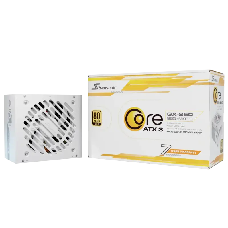 Boîte d&rsquo;alimentation ATX Seasonic Core GX V2 2024 – 850W (Blanc)