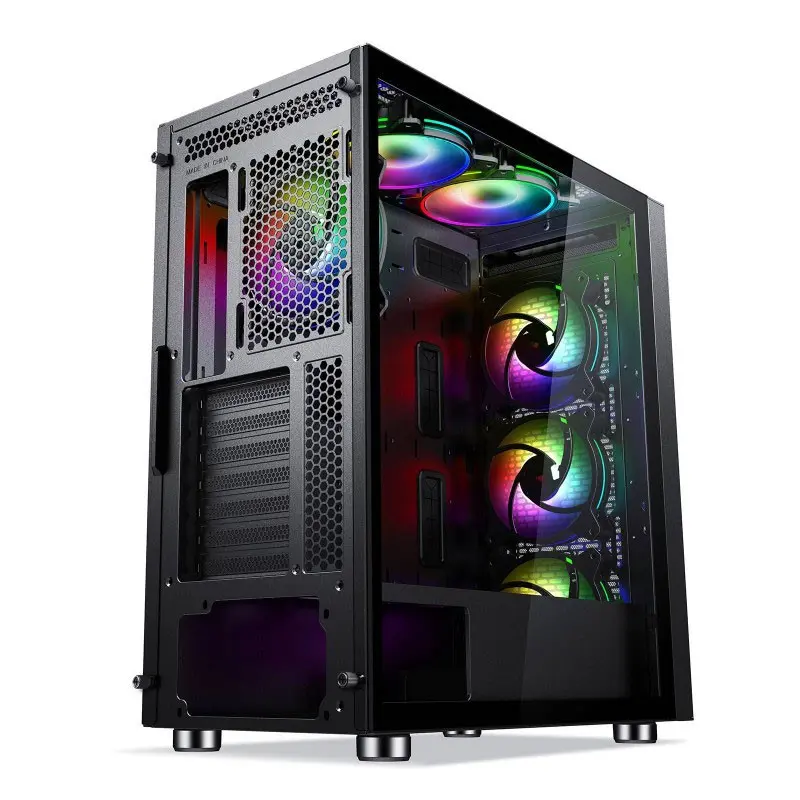 Boîtier Gamer Moyen Tour HYBROK RS6 / ARGB / ATX / Noir