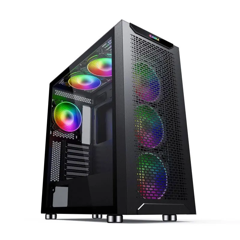 Boîtier Gamer Moyen Tour HYBROK RS6 / ARGB / ATX / Noir