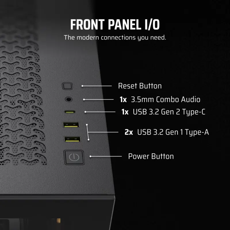 Boîtier Gaming Moyen-Tour CORSAIR 3500X / ATX / ARGB / Noir