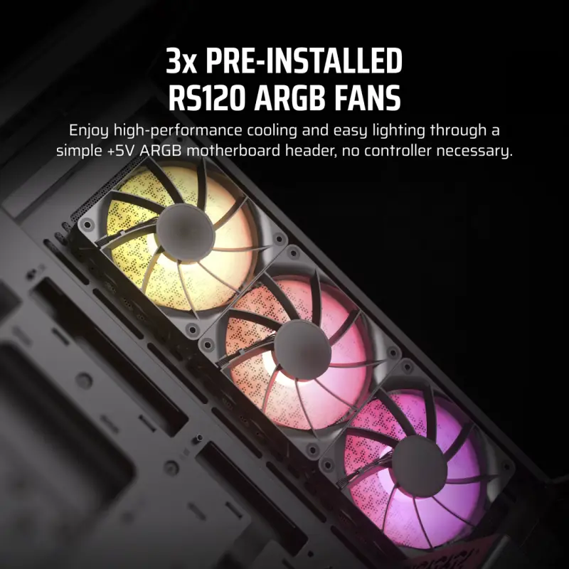Boîtier Gaming Moyen-Tour CORSAIR 3500X / ATX / ARGB / Noir
