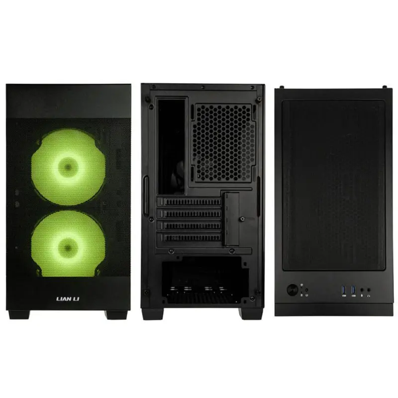 Boîtier Gaming Moyen Tour Lian-Li Lancool 205M Mesh / Micro-ATX / RGB / Avec Panneau Vitré / Noir