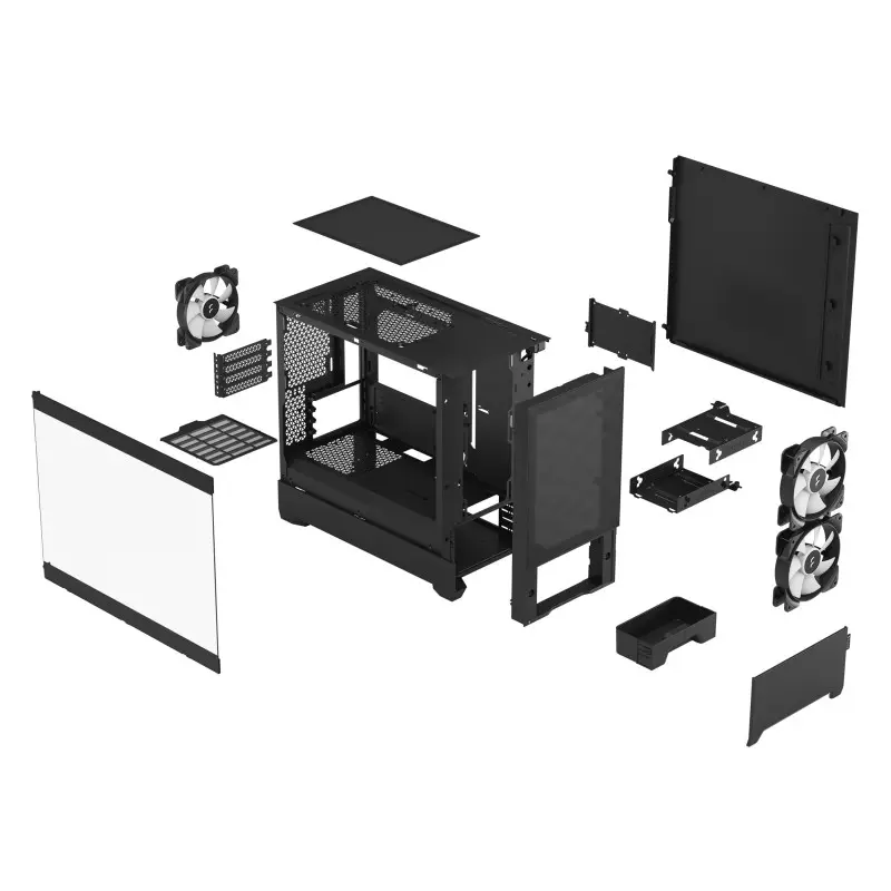 Boîtier Mini Tour Micro ATX Fractal Design Pop Mini Air RGB panneau vitré (noir)