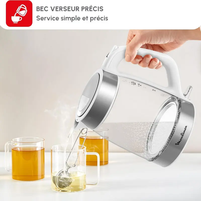 Bouilloire Sans Fil MOULINEX 1.7Litre / Blanc / BY6R5130