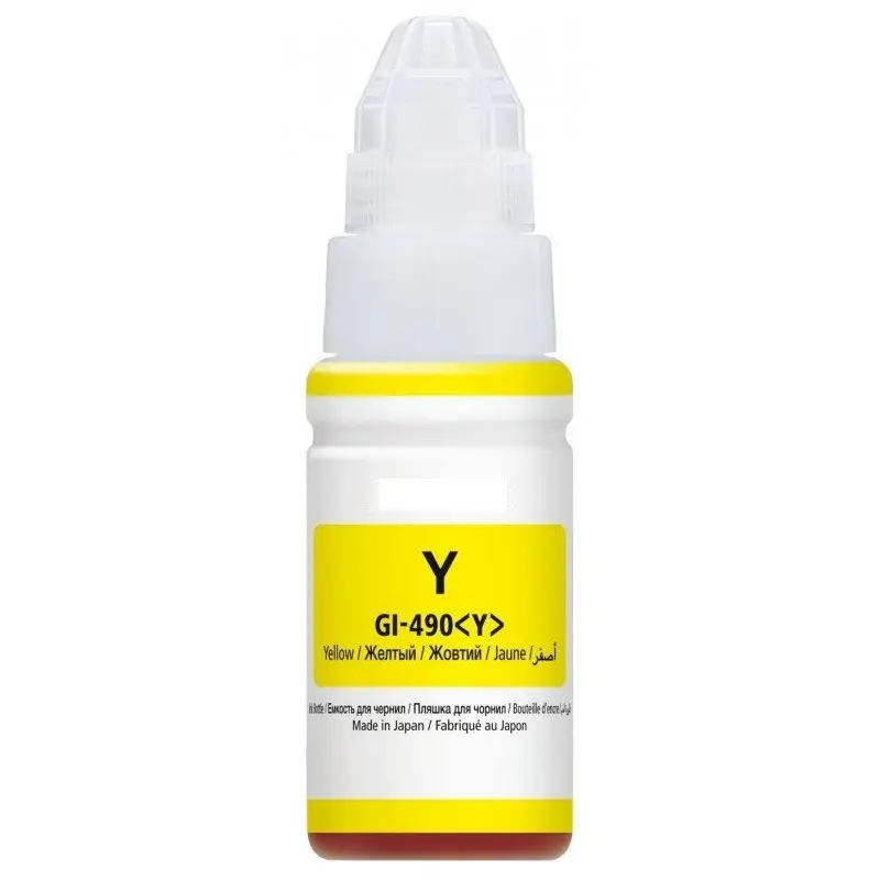 BOUTEILLE D&rsquo;ENCRE ADAPTABLE CANON GI-490 / 70ML / Yellow