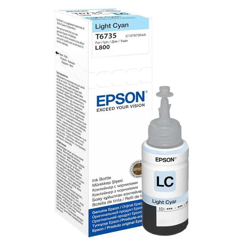 Bouteille d&rsquo;encre Epson T6735 Light Cyan 70ml