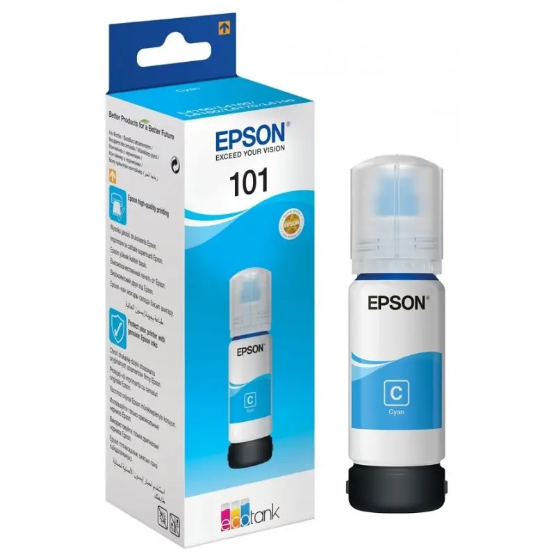Bouteille d&rsquo;encre Originale Epson EcoTank 101 / Cyan