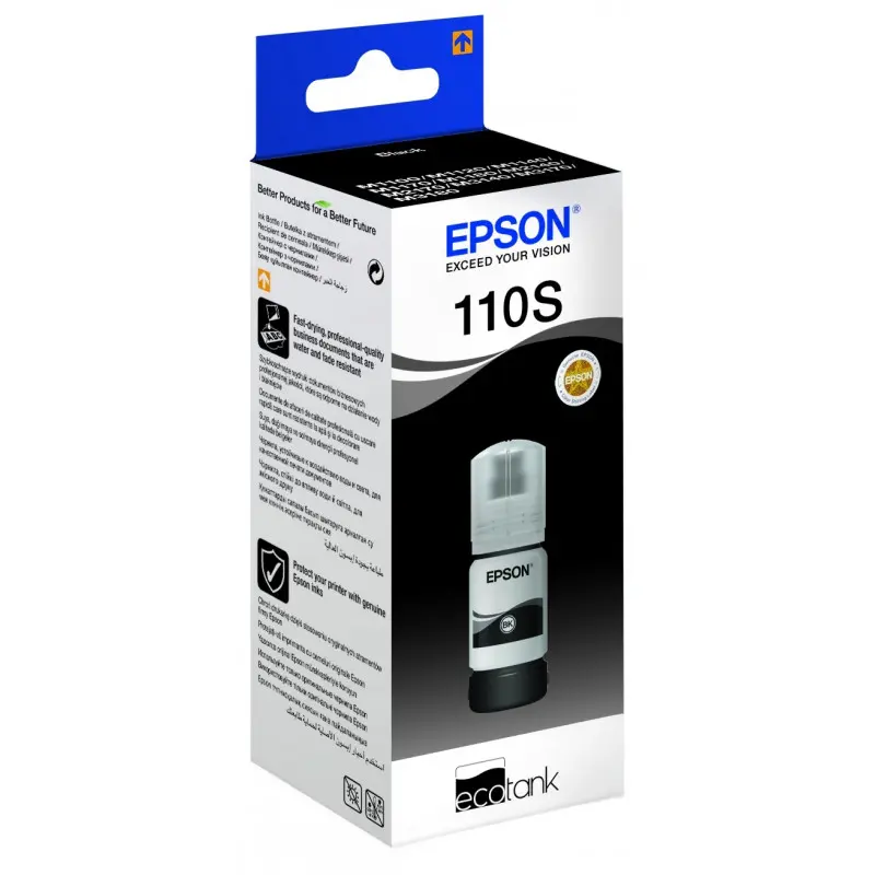 Bouteille d&rsquo;encre Originale Epson EcoTank 110S / Noir / 40ml